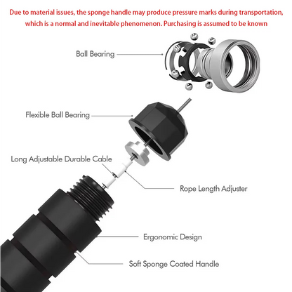 Tangle-Free Adjustable Jump Rope – Speed Skipping Rope with Ball Bearings for Fitness & Cardio