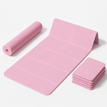 Foldable Eco-Friendly Yoga Mat – Double-Sided Non-Slip Travel Mat for Pilates, Fitness & Floor Workouts