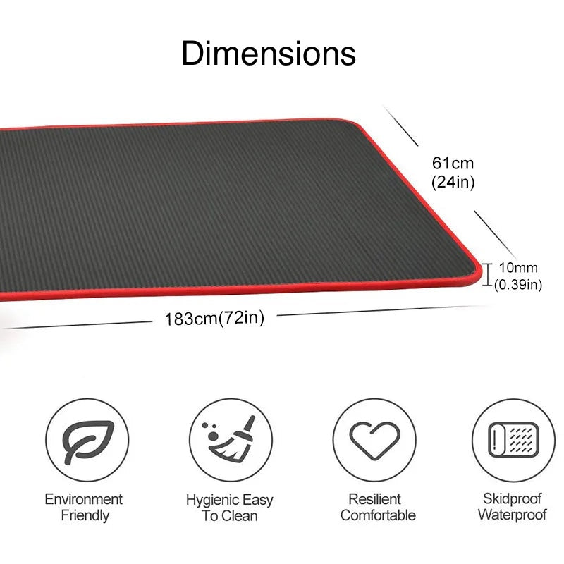 10mm Extra Thick NBR Yoga Mat – Non-Slip, Soft Exercise Mat for Fitness, Pilates & Home Workouts (183cm x 61cm)