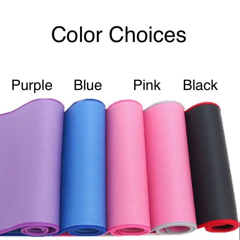 10mm Extra Thick NBR Yoga Mat – Non-Slip, Soft Exercise Mat for Fitness, Pilates & Home Workouts (183cm x 61cm)