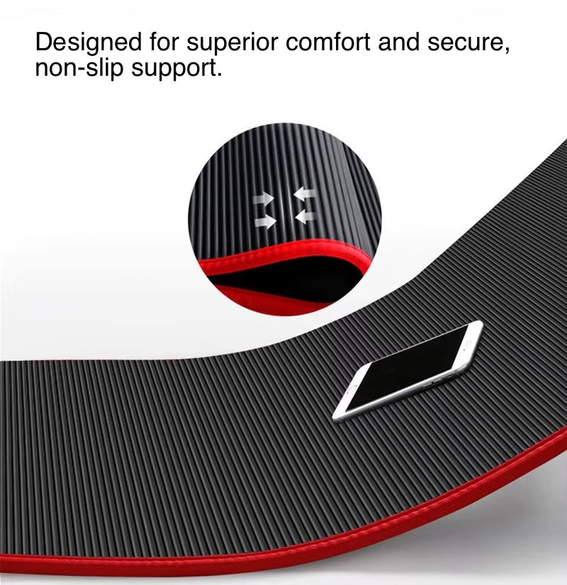10mm Extra Thick NBR Yoga Mat – Non-Slip, Soft Exercise Mat for Fitness, Pilates & Home Workouts (183cm x 61cm)
