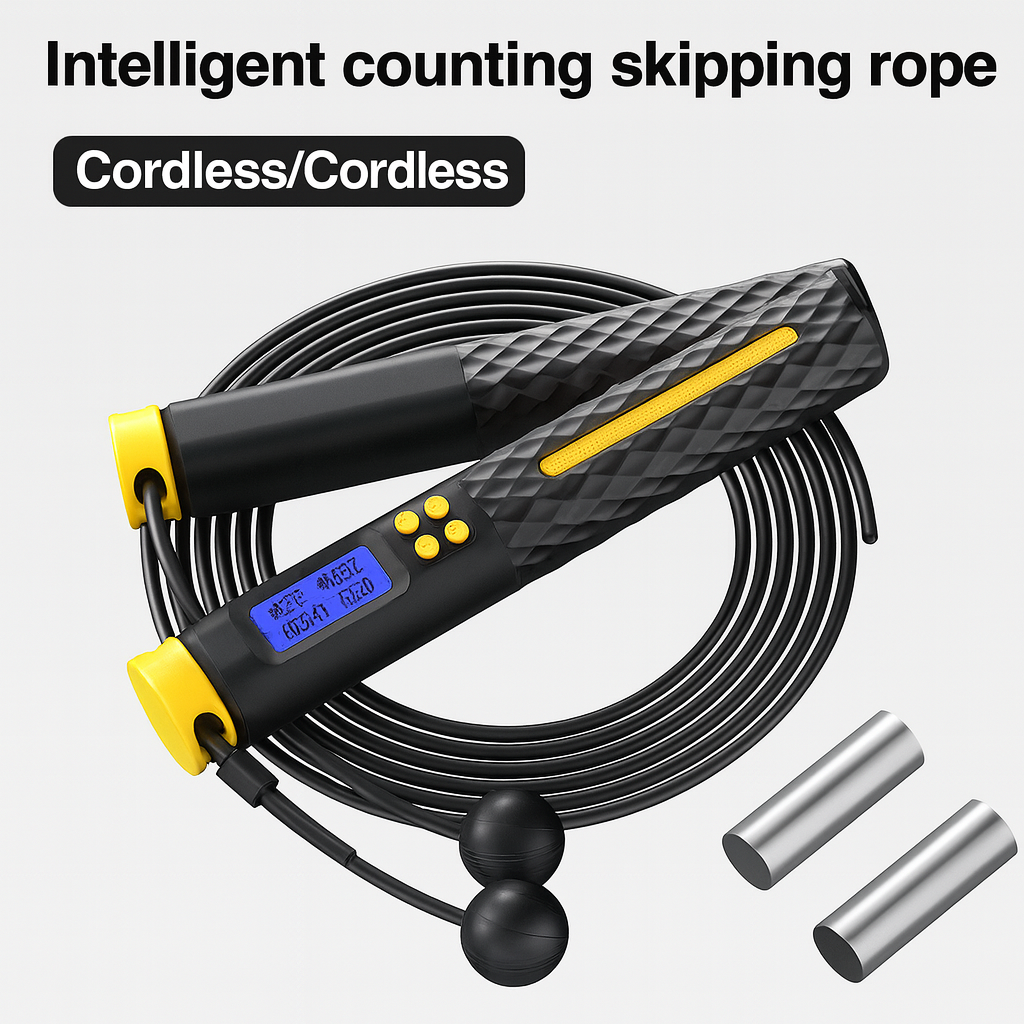 2-in-1 Smart Jump Rope – Adjustable Skipping Rope with Calorie Counter, Ball Bearings & Non-Slip Handles