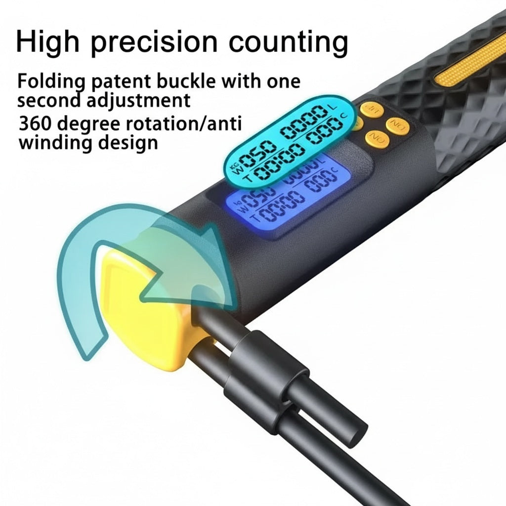 2-in-1 Smart Jump Rope – Adjustable Skipping Rope with Calorie Counter, Ball Bearings & Non-Slip Handles