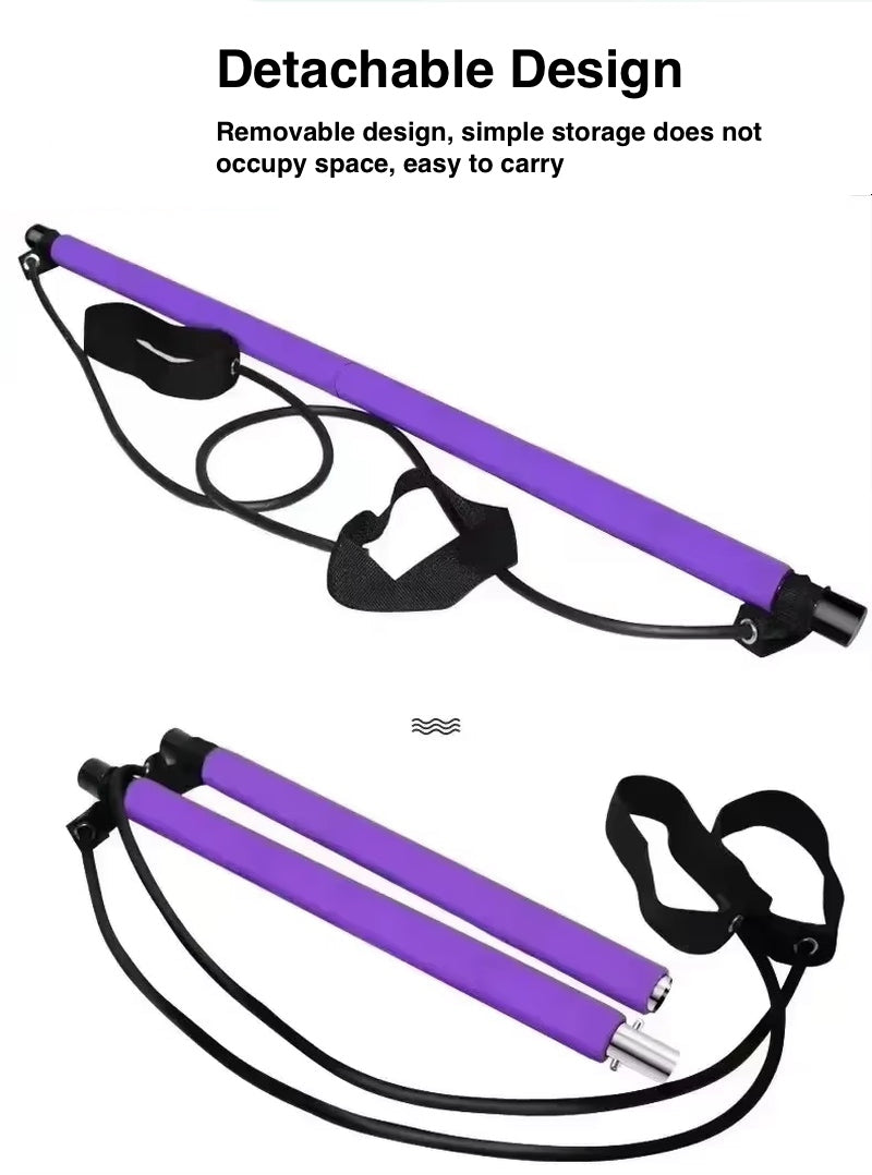 Portable Pilates Bar Kit – Strengthen, Stretch & Sculpt with This All-in-One Yoga and Resistance Band Trainer