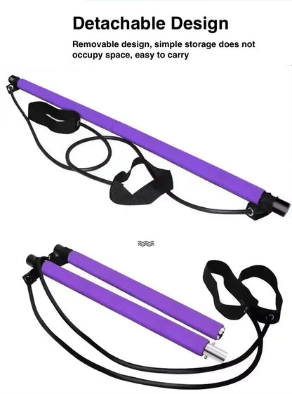 Portable Pilates Bar Kit – Strengthen, Stretch & Sculpt with This All-in-One Yoga and Resistance Band Trainer