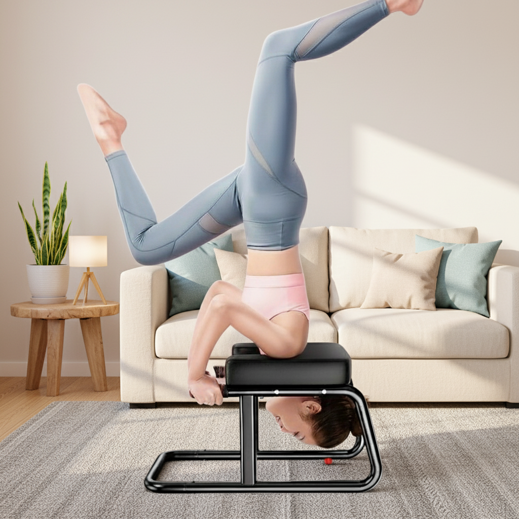 Foldable Headstand Bench – Strengthen Core & Improve Balance with This Studio-Quality Yoga Inversion Chair