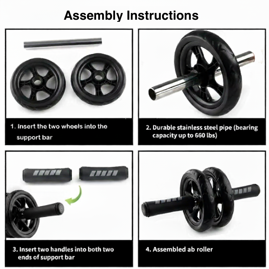 Adjustable AB Roller Wheel for Core and Abdominal Training – Quiet, Smooth Exercise Equipment for Home and Gym Workouts